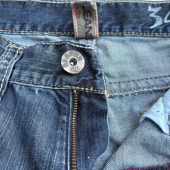 Silver Bootcut Jeans 34x36 925 Series Zac Y2K Faded Western Med Wash Mid Rise - Picture 10 of 16